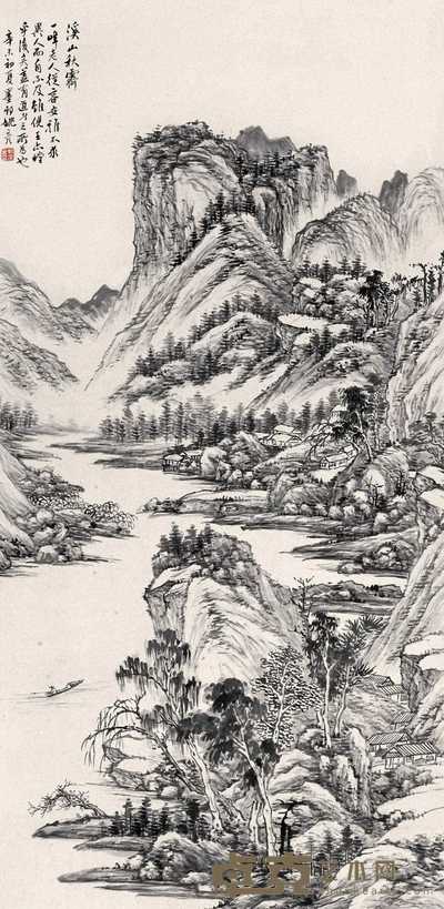 姚彦 溪山秋霁 立轴 135×66cm